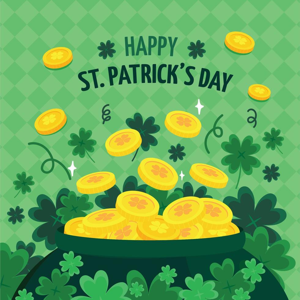 St. Patrick's Day with Clover Concept vector