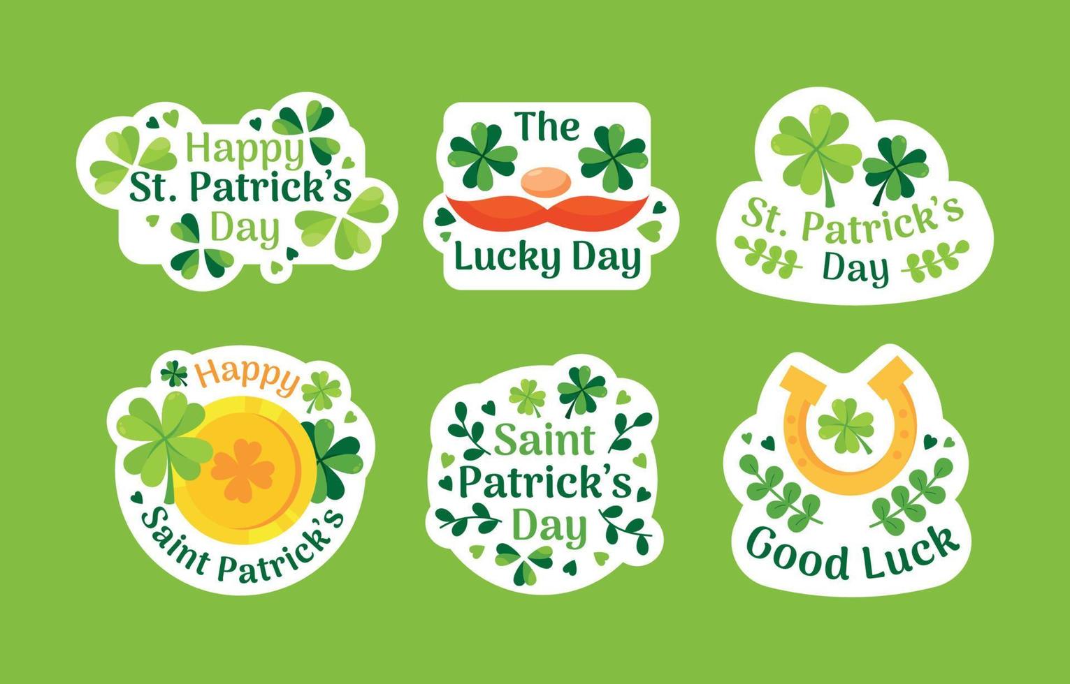Saint Patrick's Day Sticker Set vector
