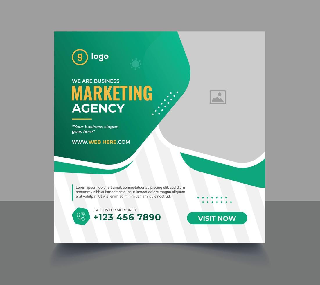 Promotional marketing social media post design template vector