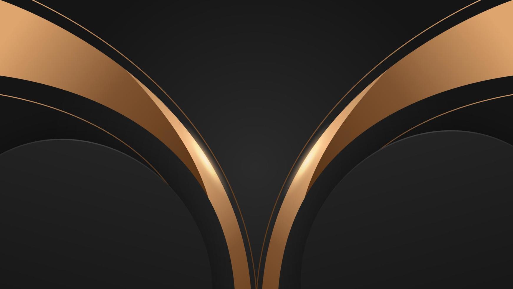 Abstract golden smooth wave background. Vector abstract golden luxury backgrounds with light effect geometric graphic elements.