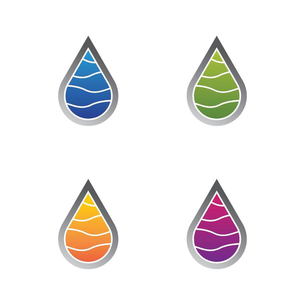 conjunto de iconos de vector de plantilla de logotipo de gota