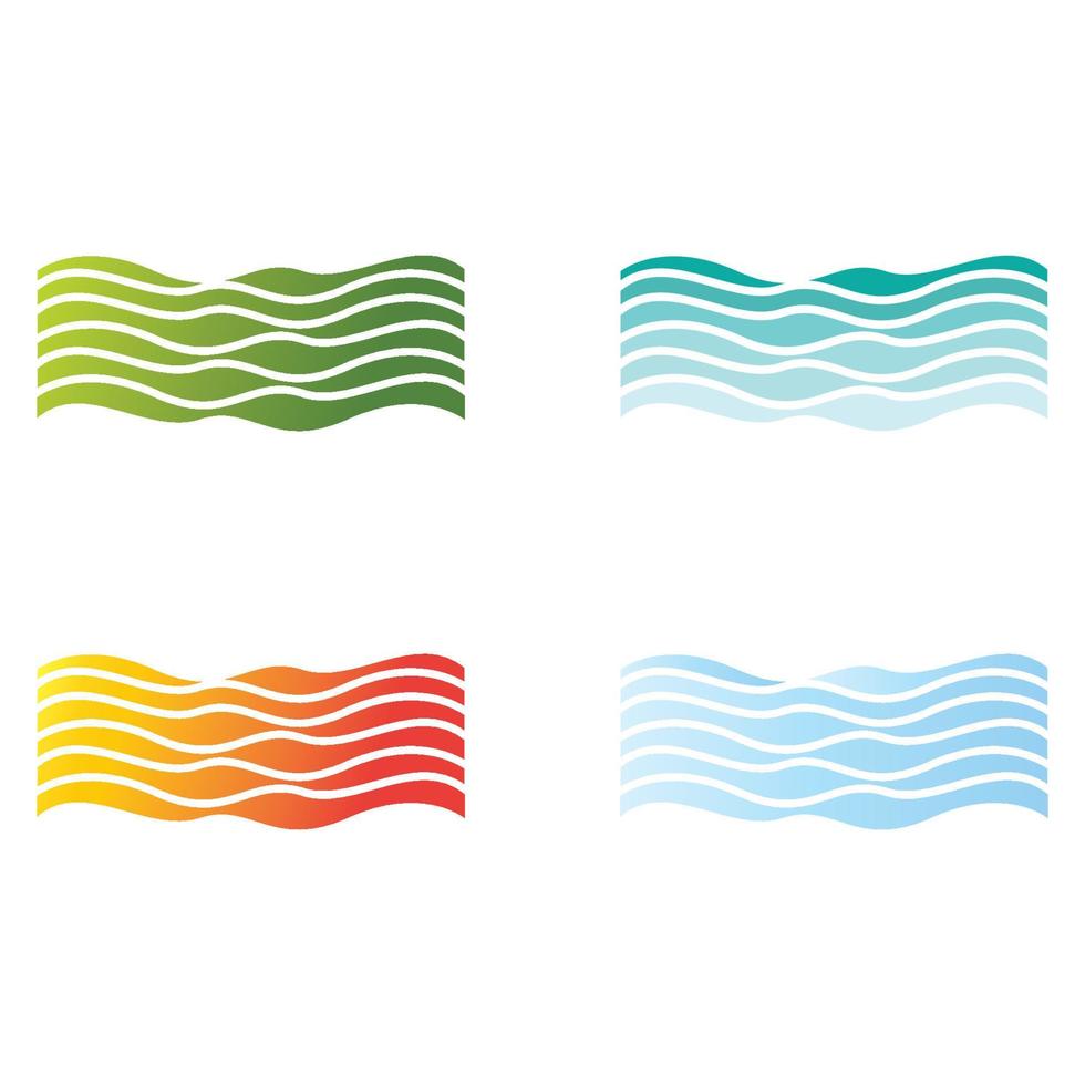 conjunto de iconos de vector de plantilla de logotipo de onda