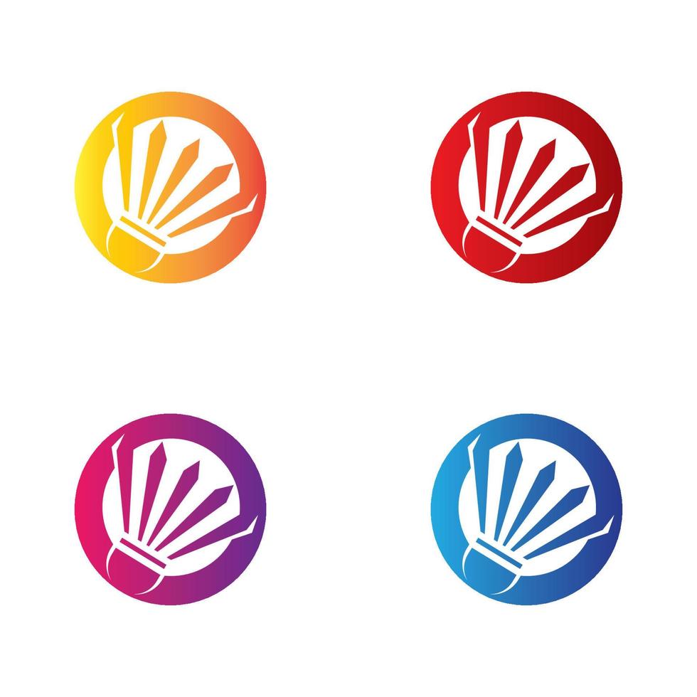 conjunto de iconos de vector de plantilla de logotipo de bádminton