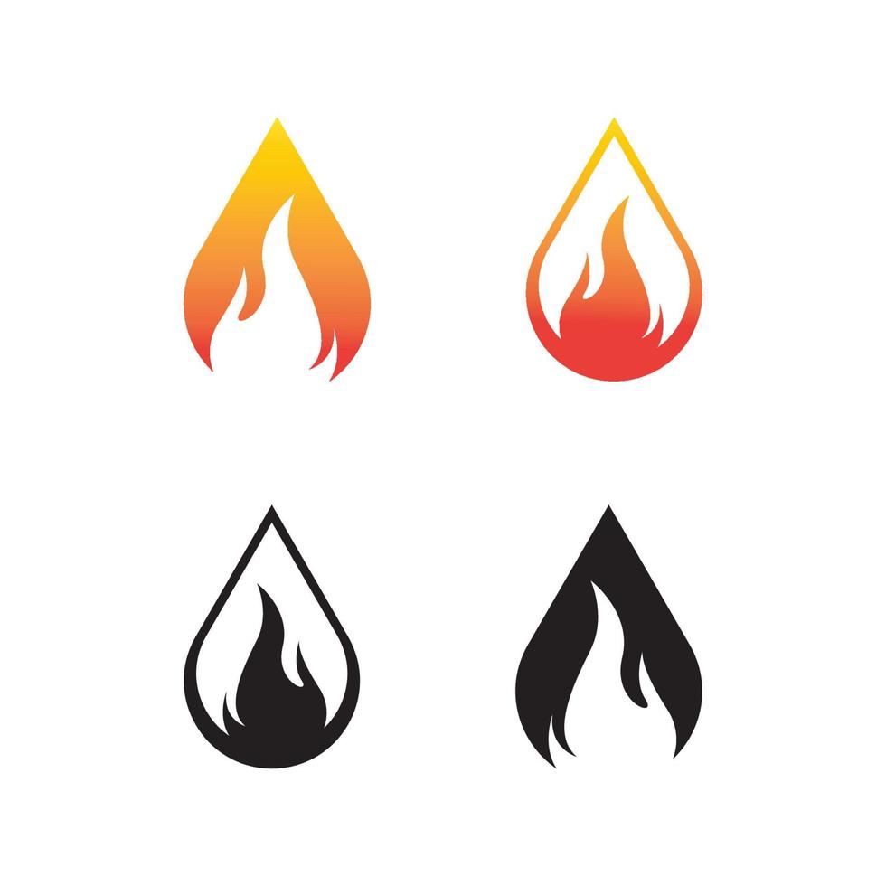 Flame logo template vector icon set