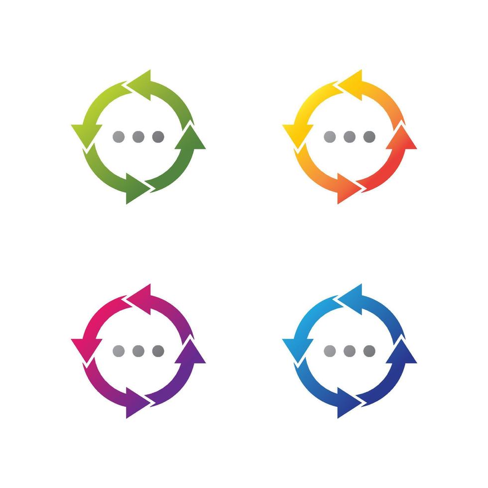 Conjunto de iconos de vector de plantilla de logotipo de chat
