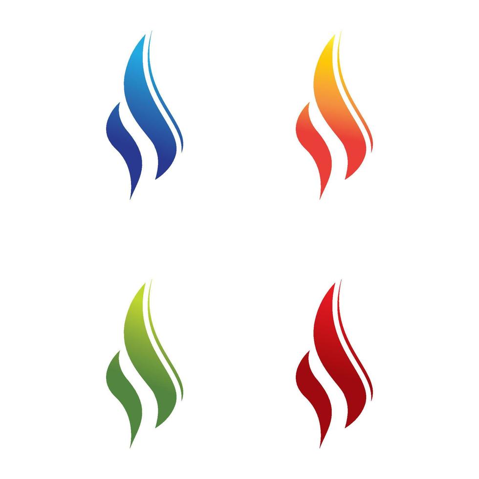 Flame logo template vector icon set