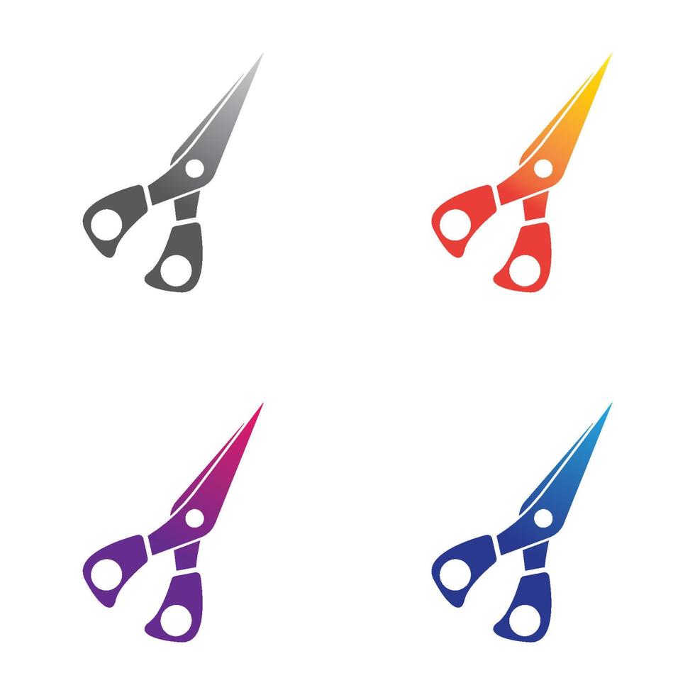 Scissors logo template vector icon set