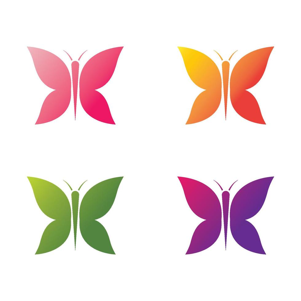 conjunto de iconos de vector de plantilla de logotipo de mariposa