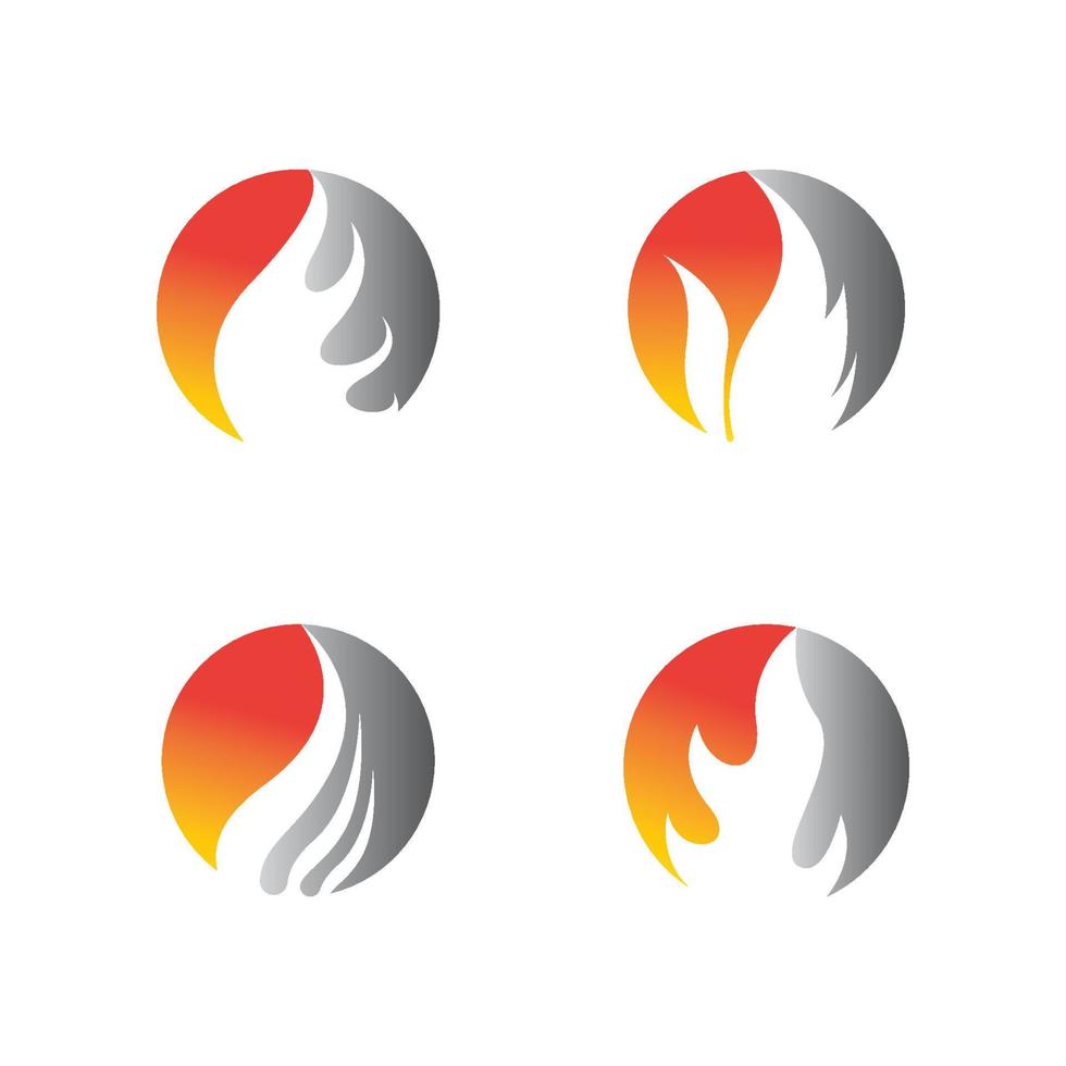 Fire logo template vector icon set