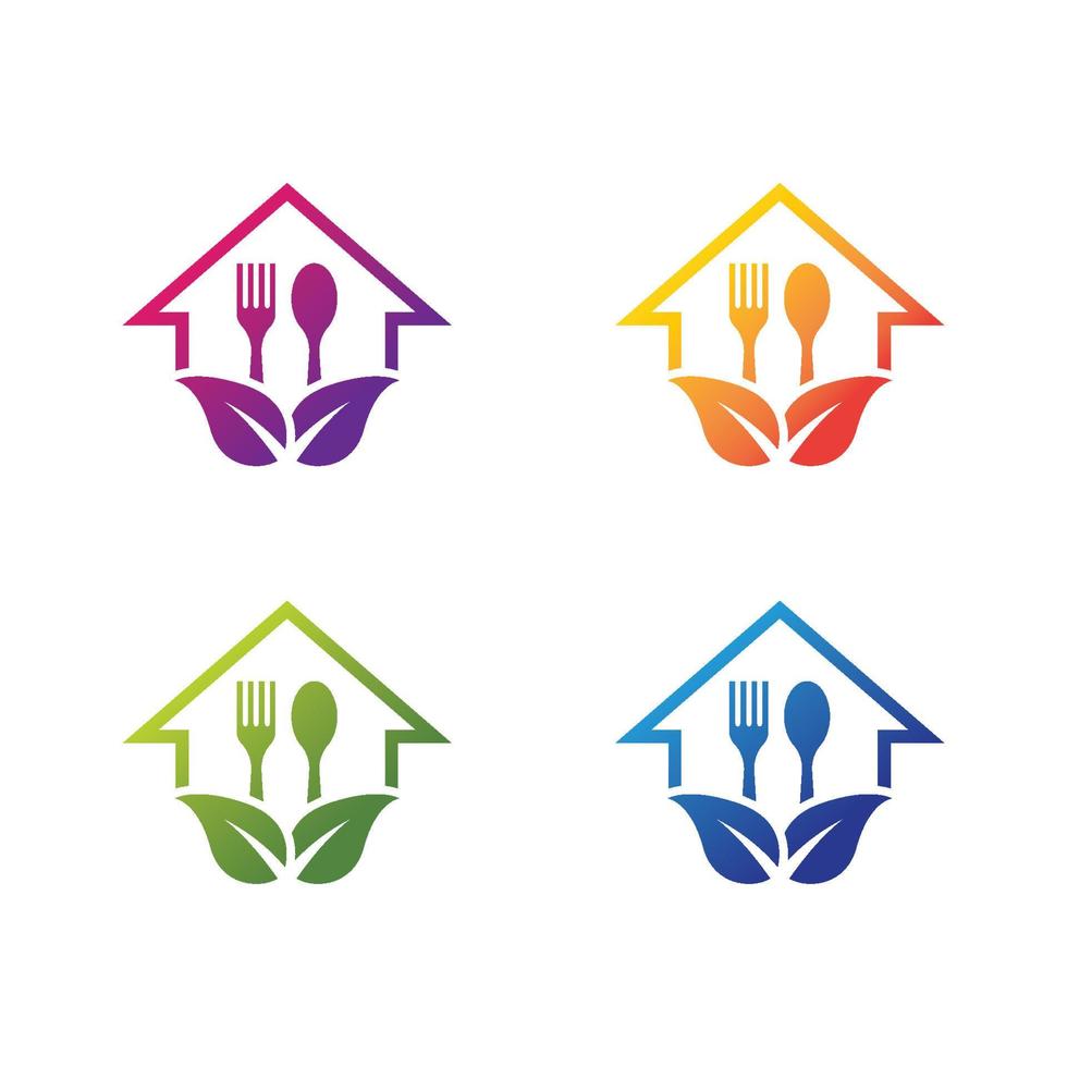 Conjunto de iconos de vector de plantilla de logotipo de restaurante