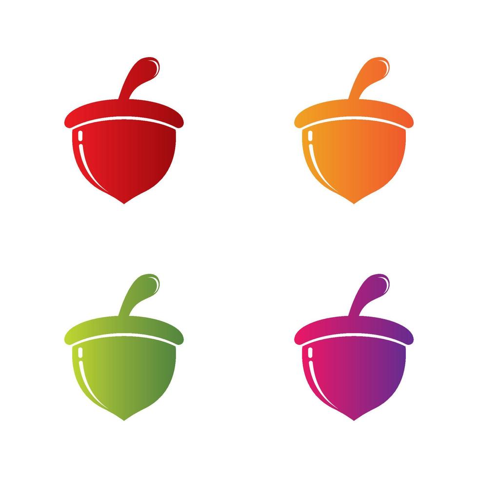 conjunto de iconos de vector de plantilla de logotipo de bellota