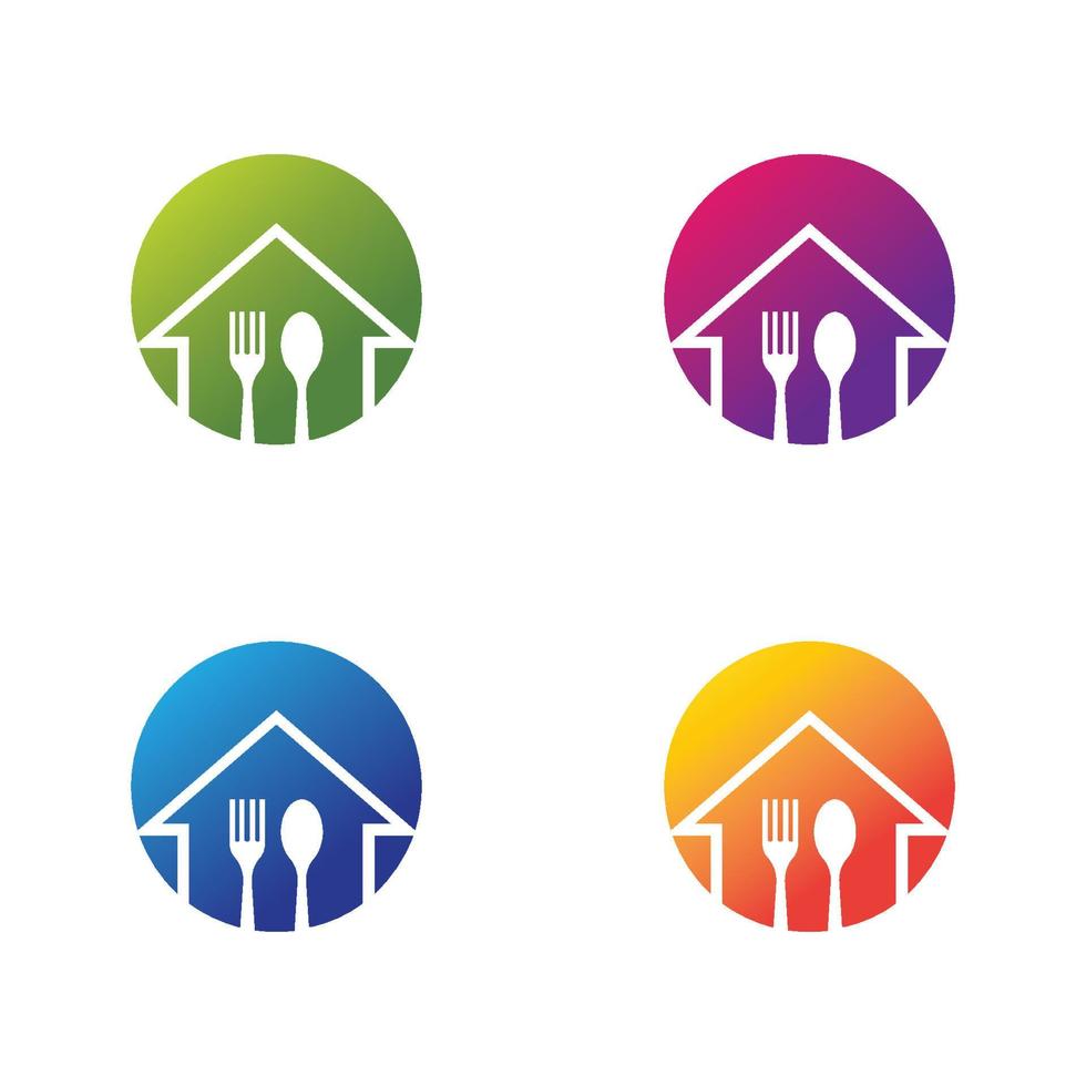 Conjunto de iconos de vector de plantilla de logotipo de restaurante
