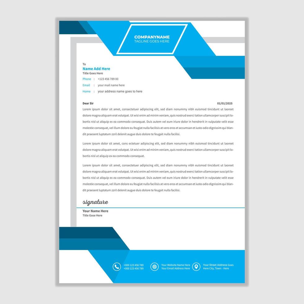 Business simple unique letterhead design Template vector