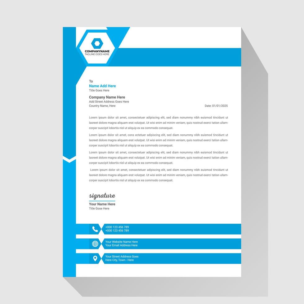 Business simple unique letterhead design Template vector