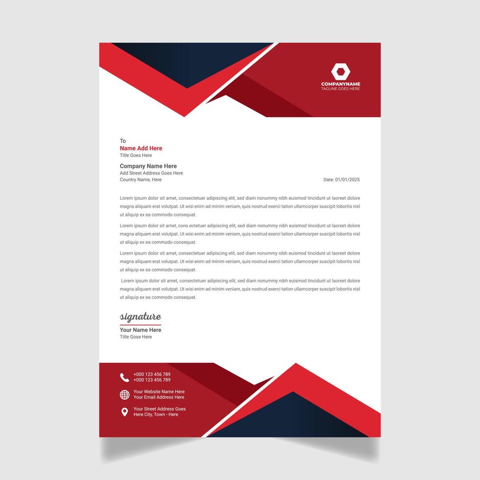 Business simple unique letterhead design Template vector