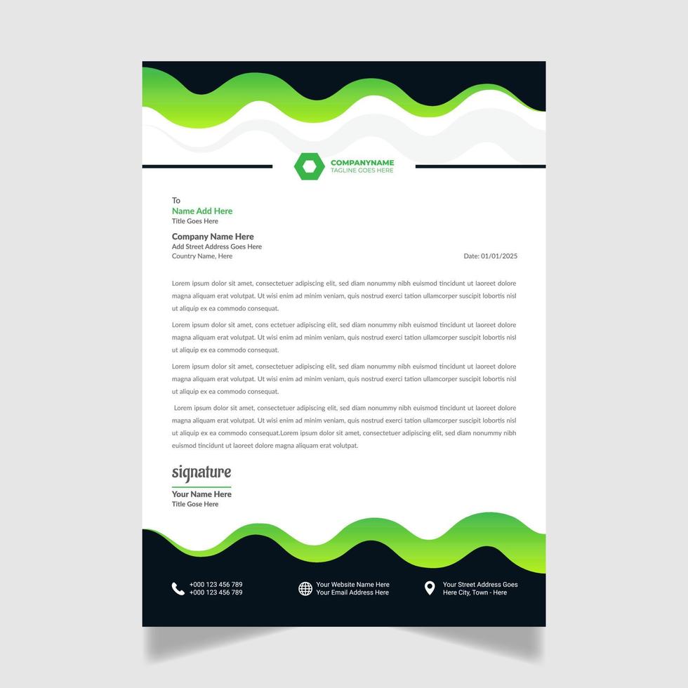 Business simple unique letterhead design Template vector