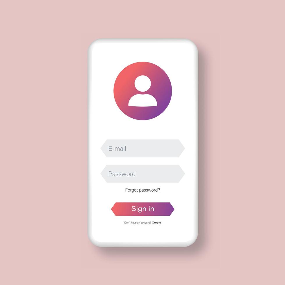 Log In form template set. Sign In with Facebook, Google, Apple. Isolated  login, sign in forms on white background. Website or App account connexion  page with email, passeword. UI vector Illustration. Stock