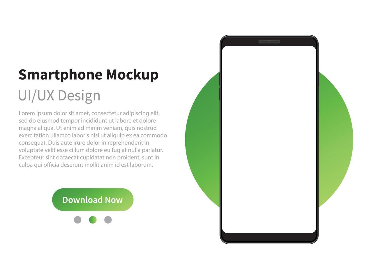 Device UI, UX mockup for presentation template. Mockup smartphone generic device with empty display. vector