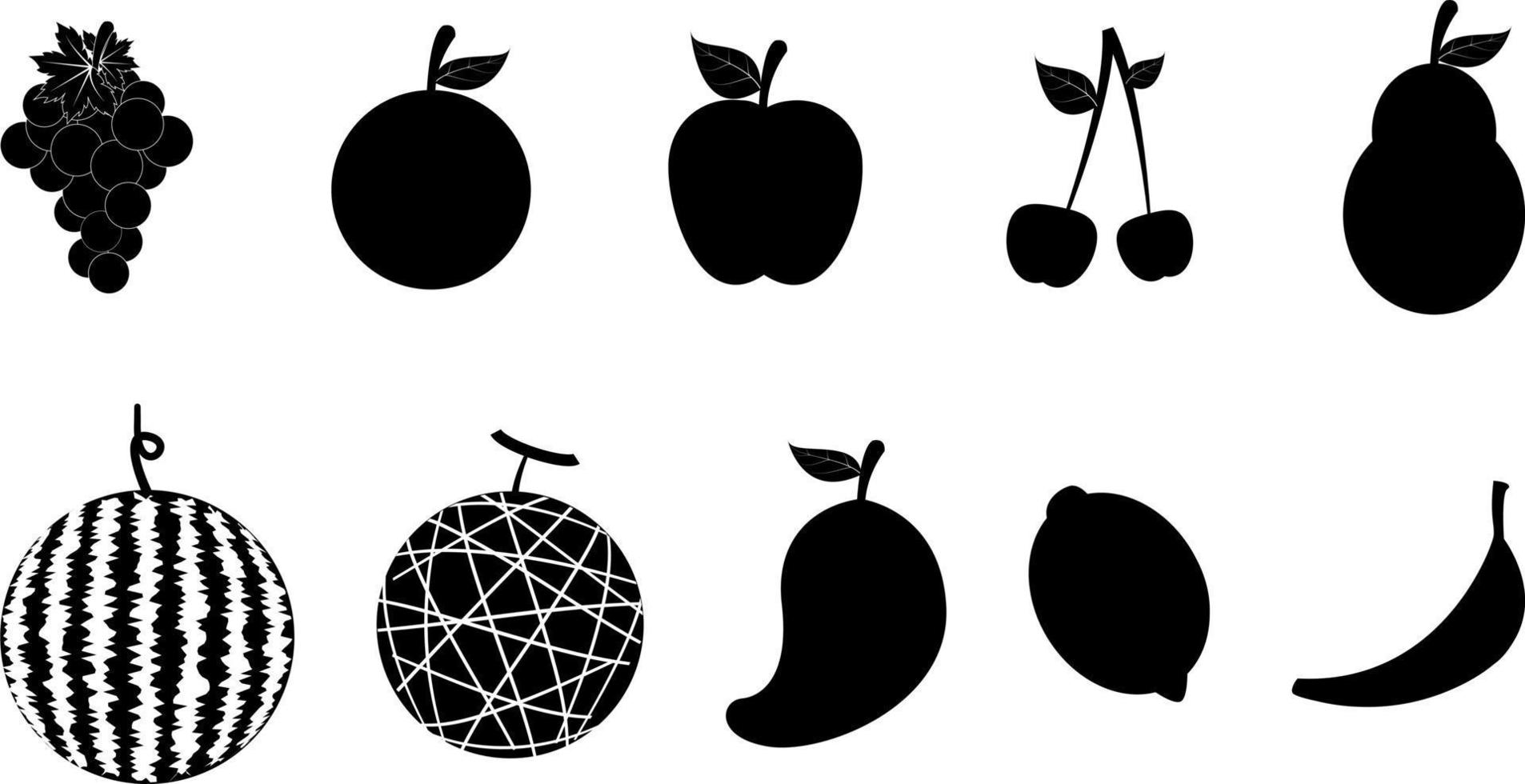 silhouette of tropical fruits by vector design