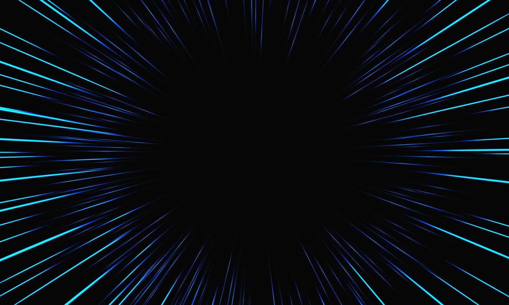 Abstract blue light speed zoom on black background technology vector