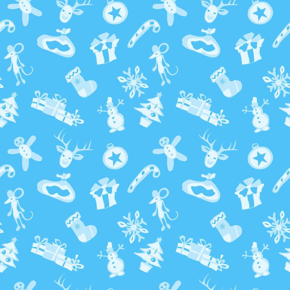 New Year seamless pattern. deer and christmas tree vector