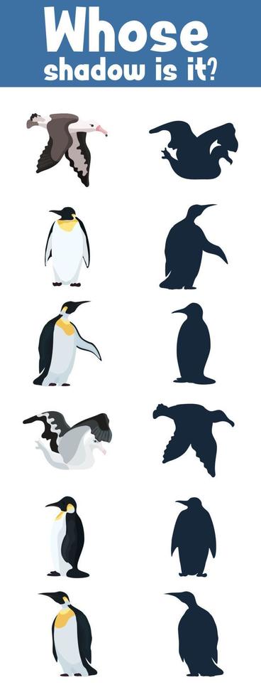 game where whose shadow Antarctica wild birds vector
