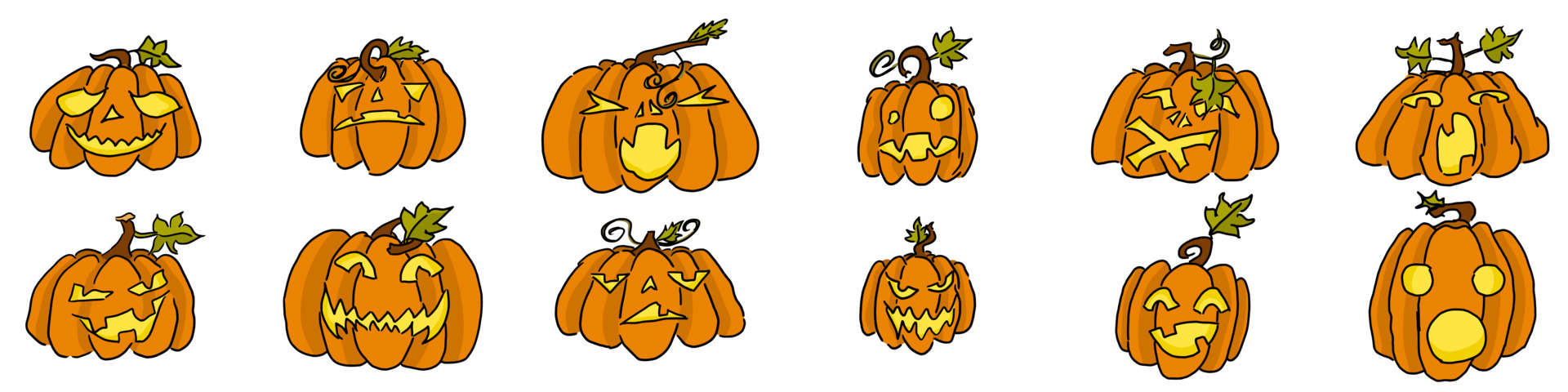 evil pumpkin vegetables bright doodle drawings 4812987 Vector Art at ...