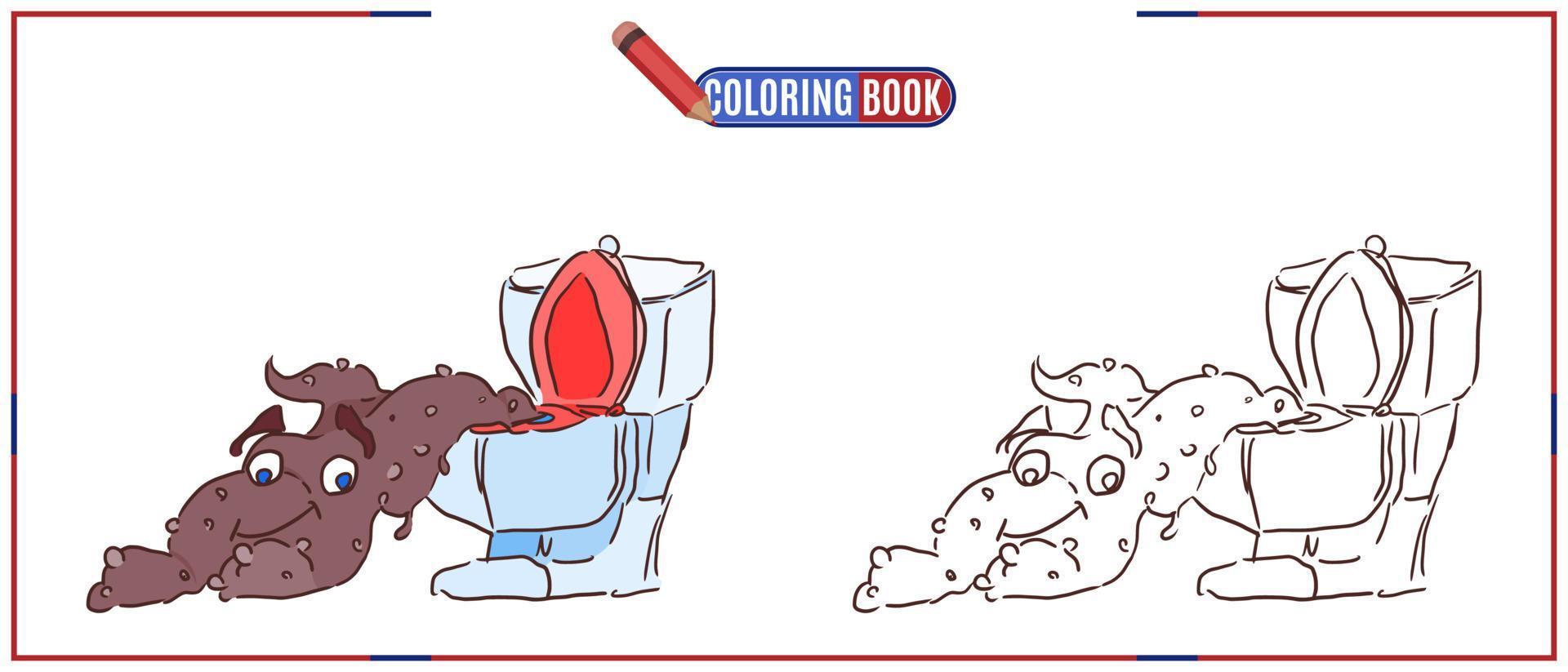 coloring game for kids monster from the toilet vector