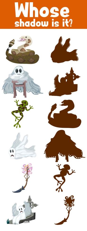 game where whose shadow monsters halloween holiday vector