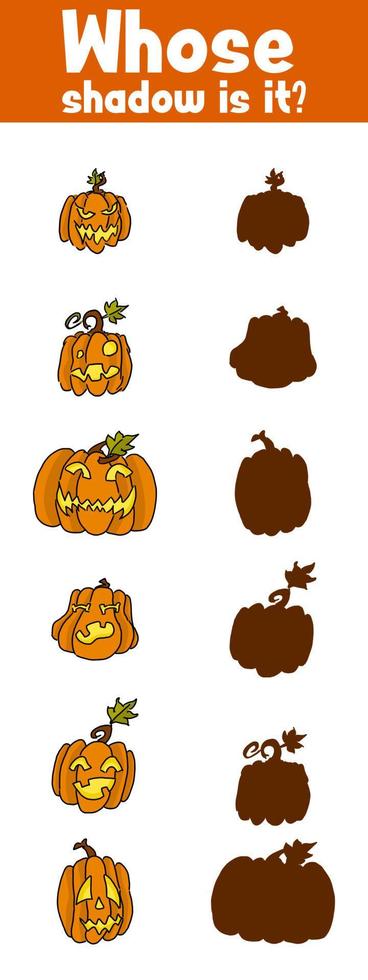 pumpkins guess the shadow evil orange monsters vector