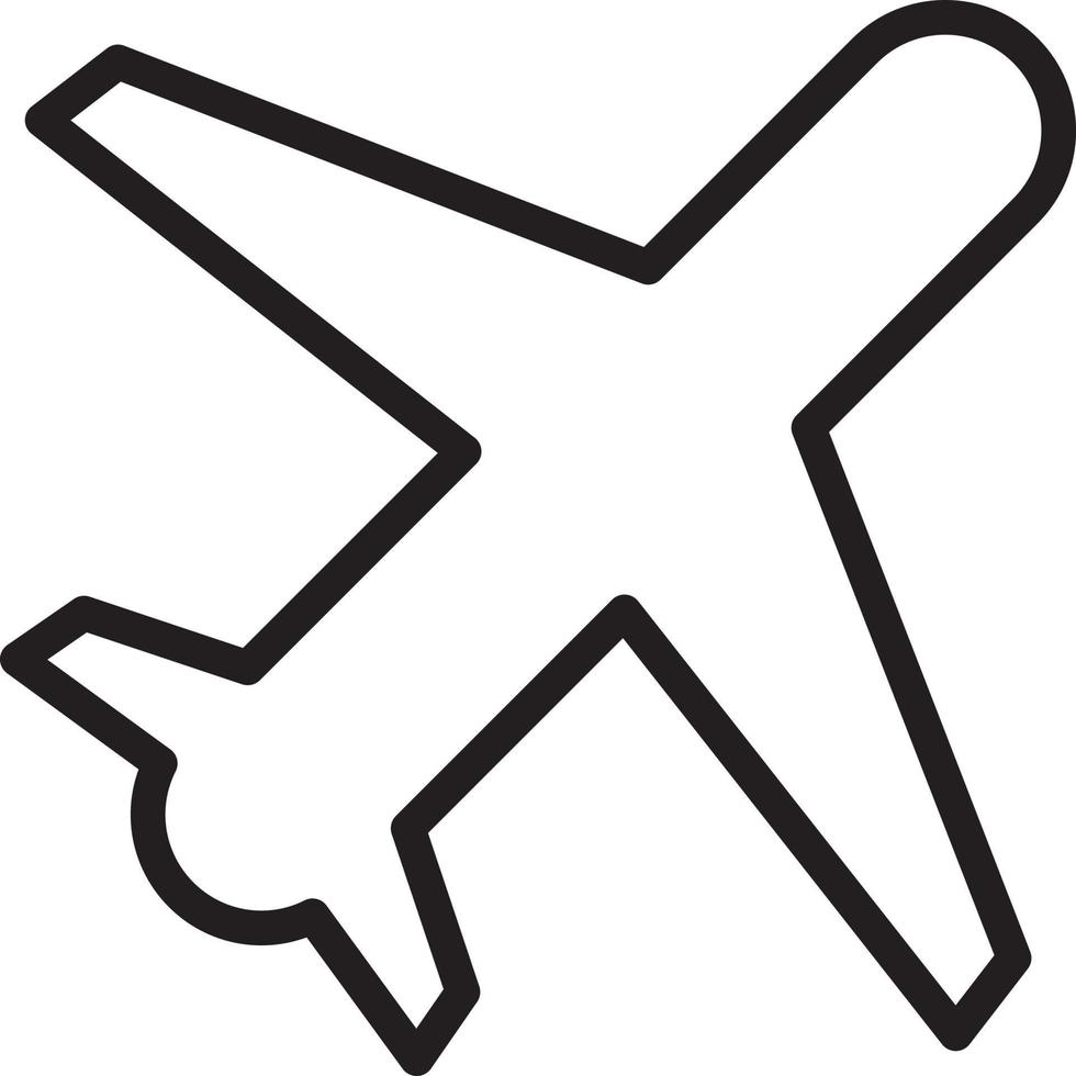 línea de vector de icono de avión para web, presentación, logotipo, símbolo de icono.