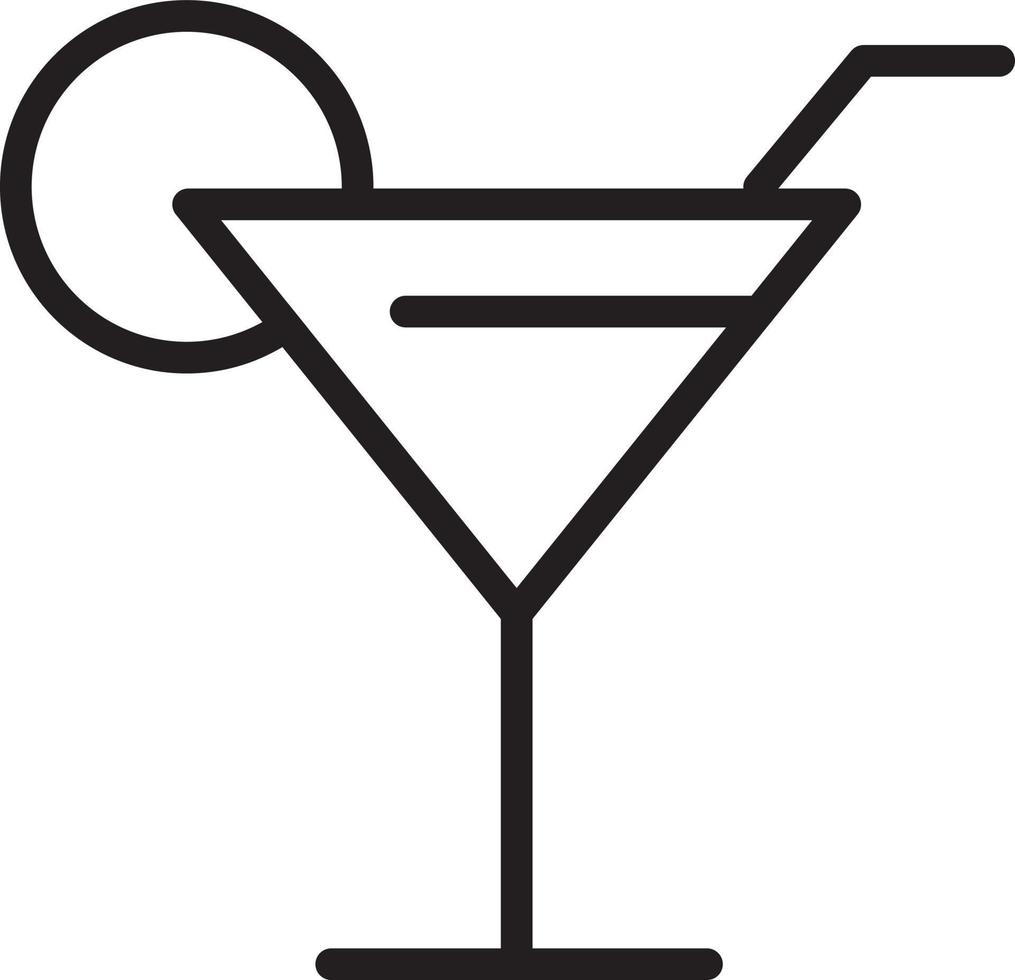 Cocktail Icon vector line for web, presentation, logo, Icon Symbol.