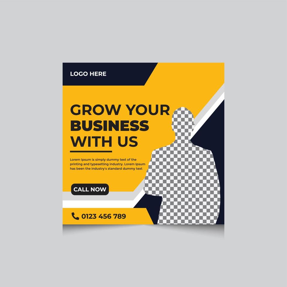 Digital marketing agency square social media post or web banner design template free vector