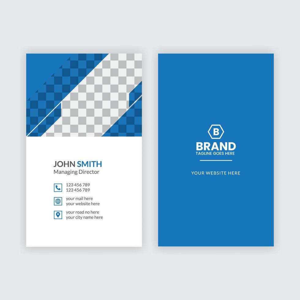 Corporate vertical business card design template free vector