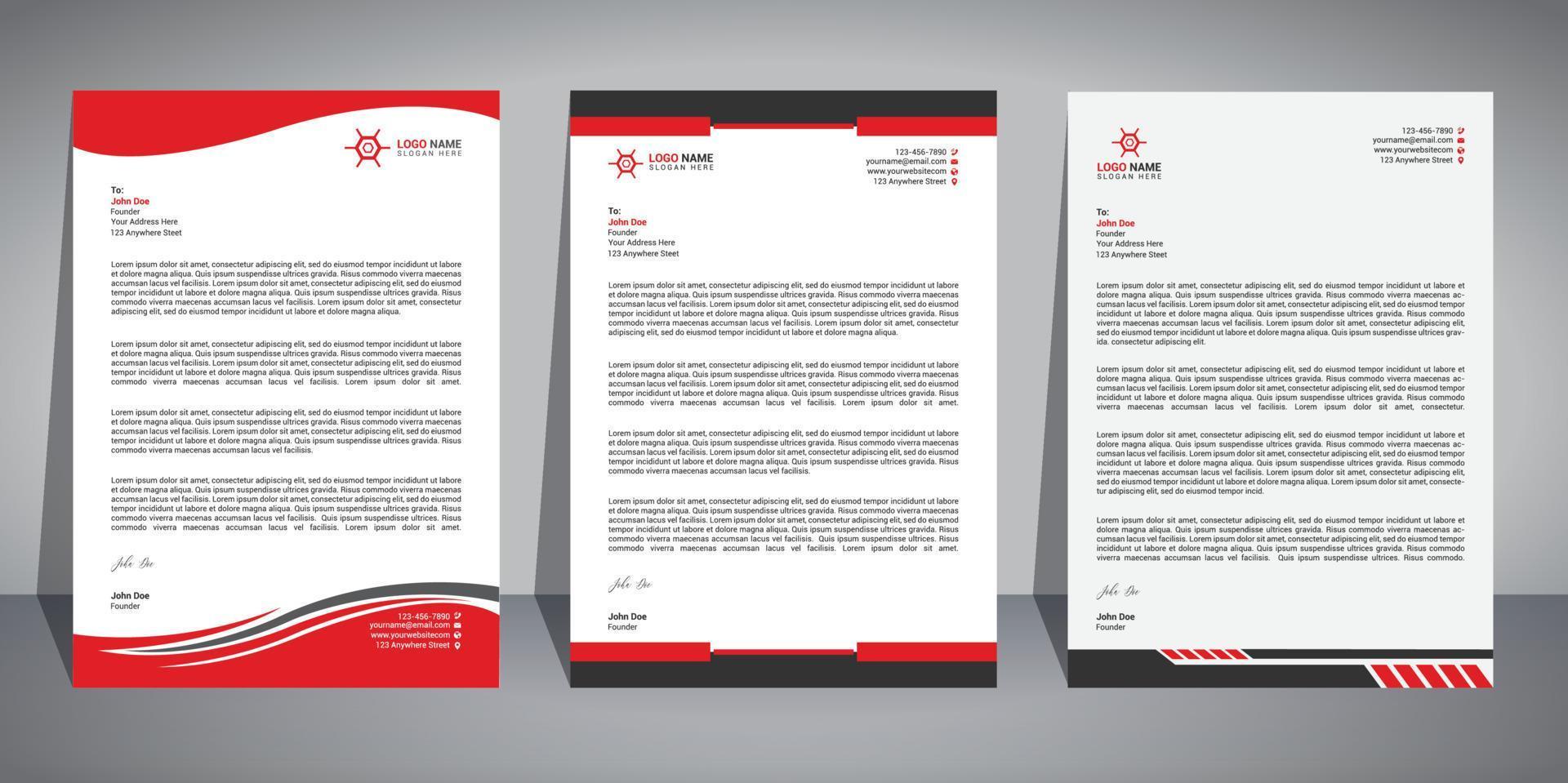 Creative letterhead design template vector