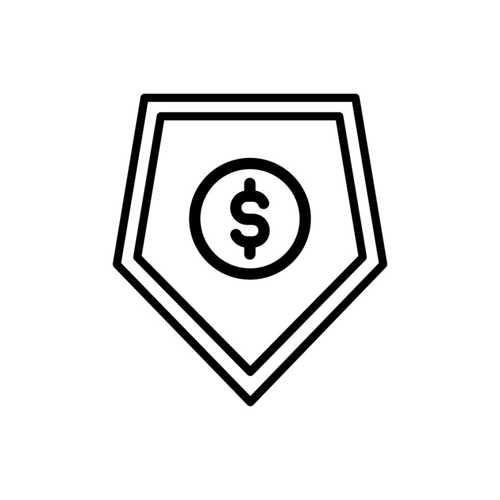money in the shield. Insurance icon vector