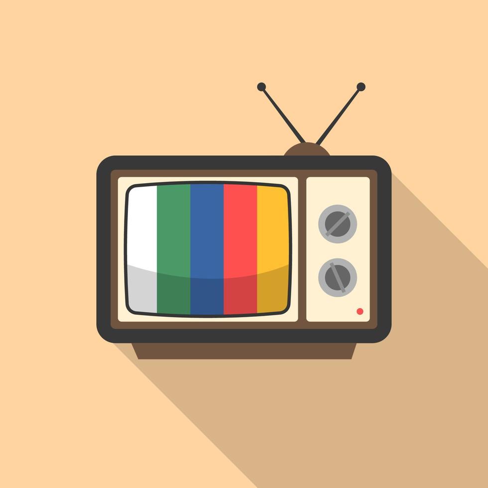 Dispositivo de transmisión de televisión retro. estilo de diseño plano de decoración del hogar. ilustración vectorial vector