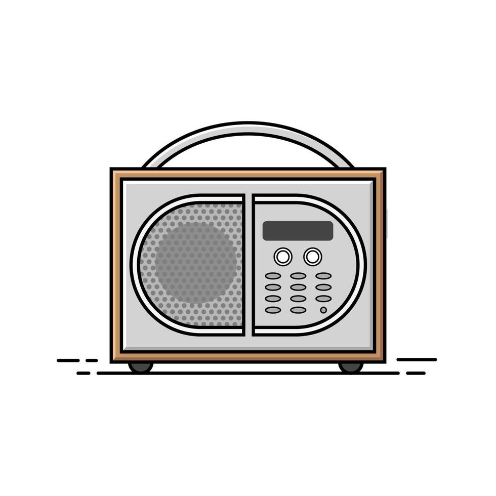 estilo de diseño plano de radio vintage. ilustración vectorial vector