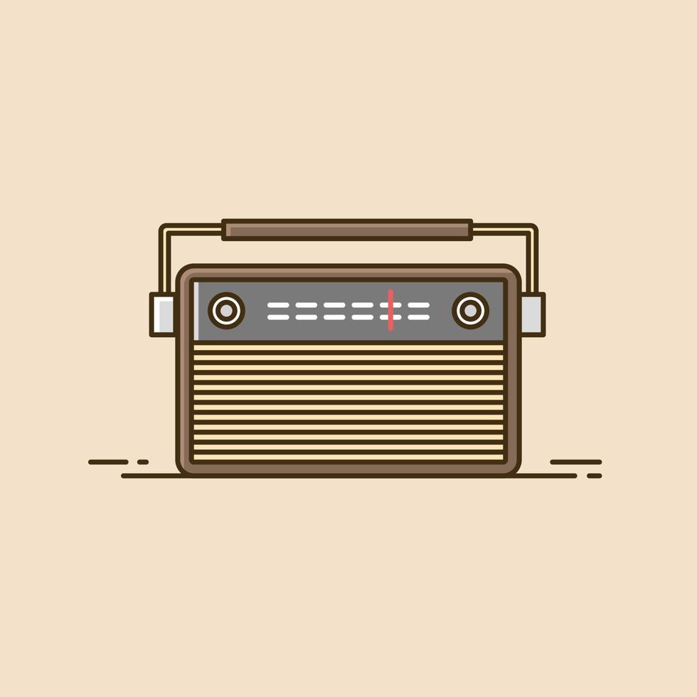 Vintage radio flat design style. Vector illustration