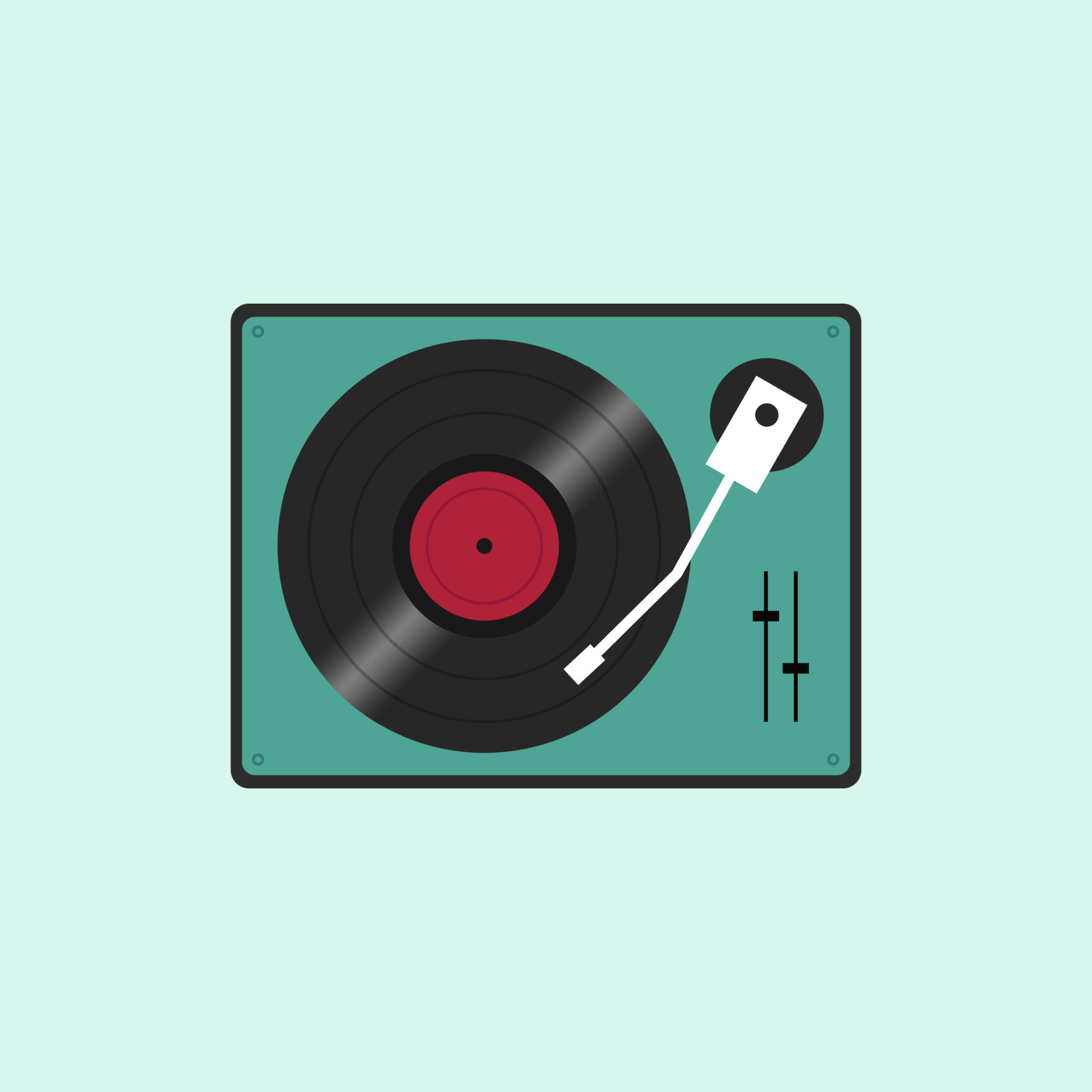 Retro record player flat design. Vector Illustration 4813537 Vector Art
