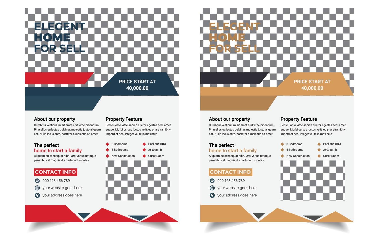 Real estate flyer template design vector illustration.