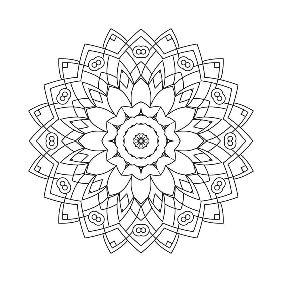 vector de mandala de decoración árabe. patrón de libro para colorear en blanco y negro. vector de patrón de mandala. Ilustración de arte de línea mandala simple. libro para colorear mandala. patrón de flores.