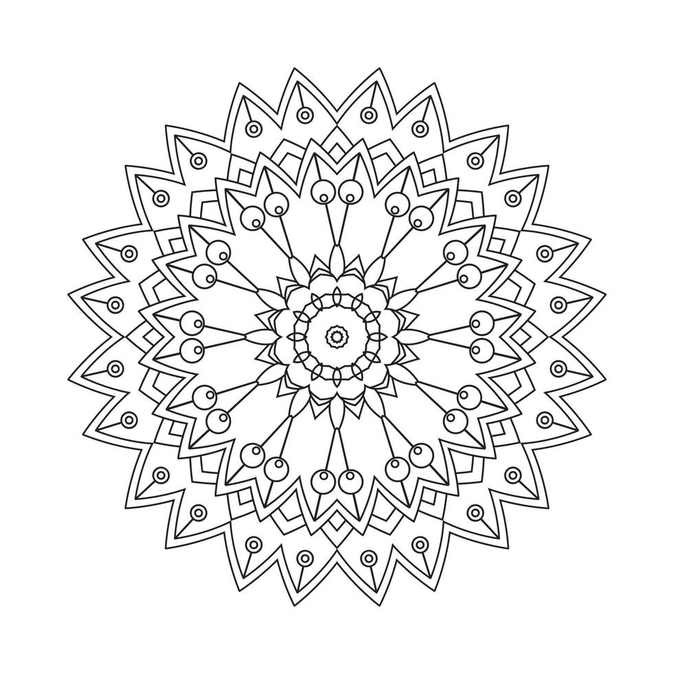 patrón de flores. vector de patrón de mandala. Ilustración de arte de línea mandala simple. vector de mandala de decoración india. libro para colorear en blanco y negro patrón árabe. libro para colorear mandala.