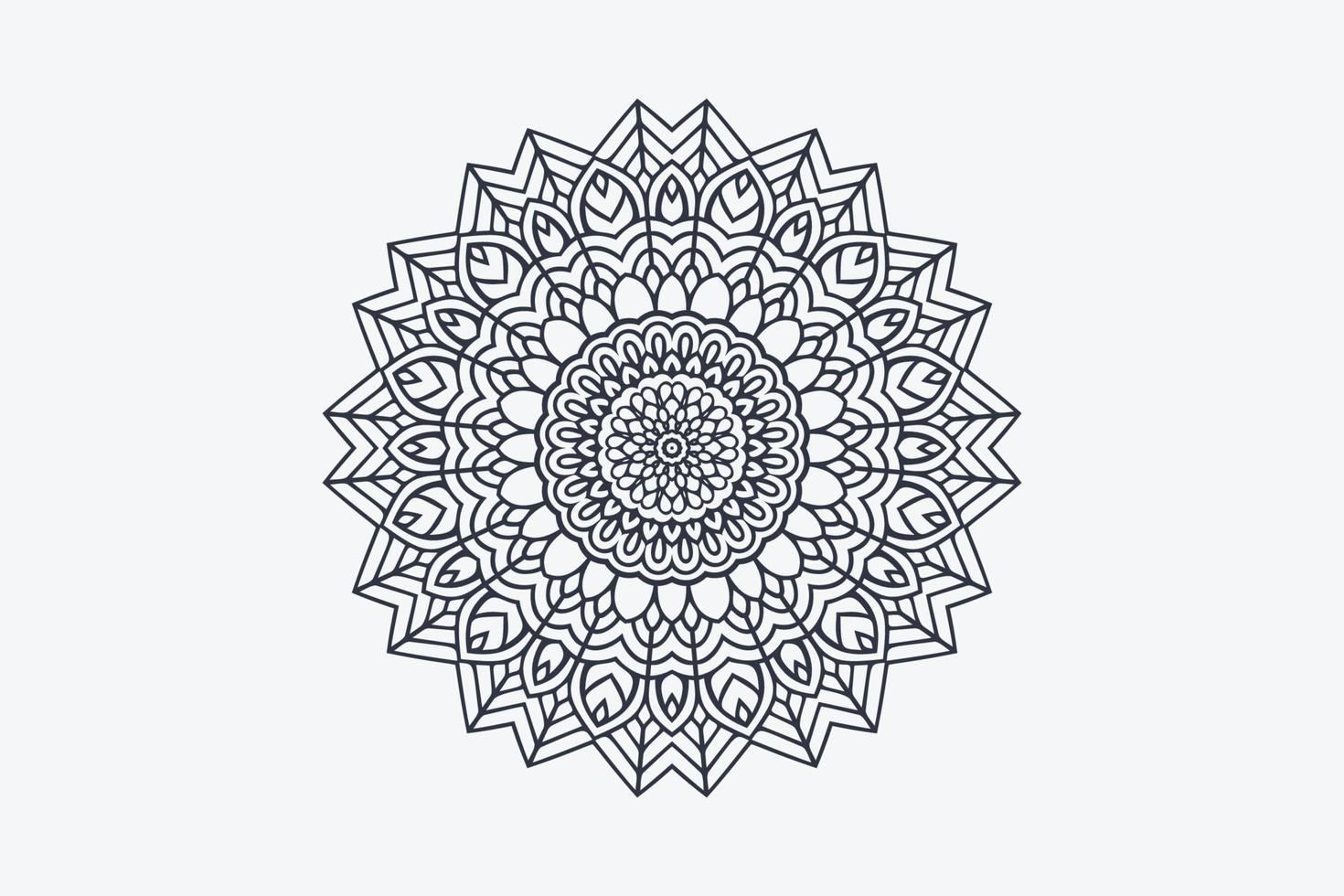 Ornamental mandala background with black and white pattern. Black and white mandala vector. Decoration of black and white mandalas pattern for coloring books. Decorative Arab-style mandala pattern. vector