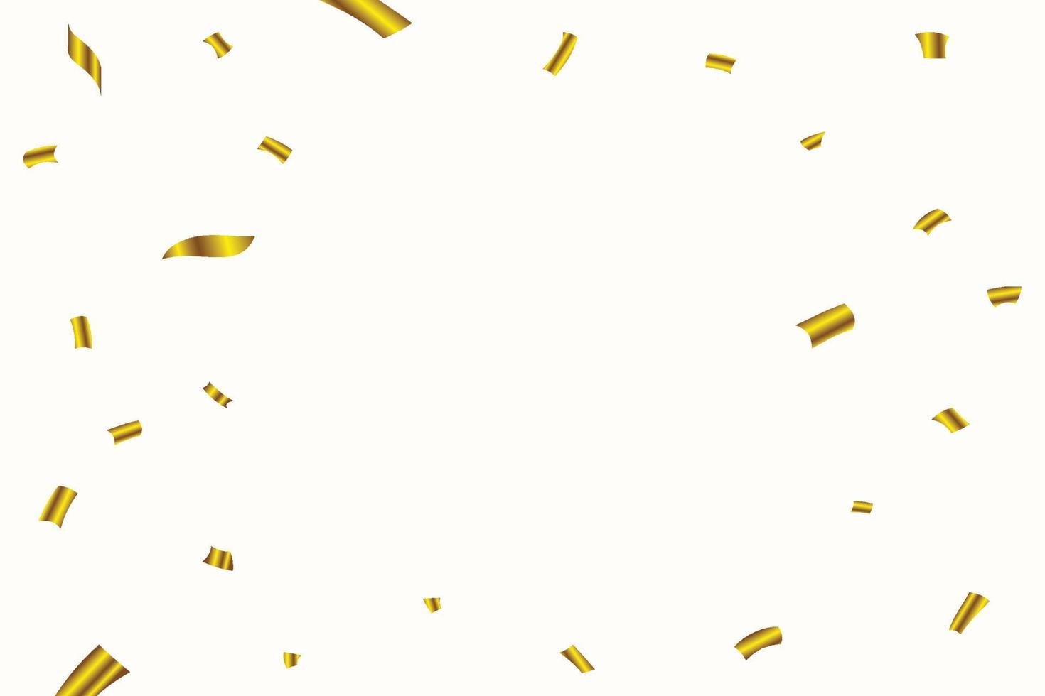 Golden confetti falling frame isolated on white background. Festival elements. Anniversary and birthday celebration. Confetti vector for carnival background. Shiny tinsel and confetti falling.
