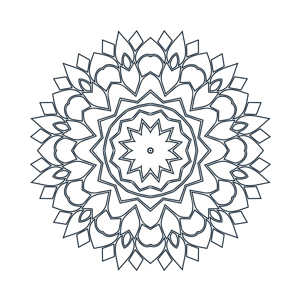 Flower pattern vector. Mandala line art illustration. Black and white coloring book pattern. Mandala pattern vector. Mandala coloring book design. Simple decoration mandala vector. vector