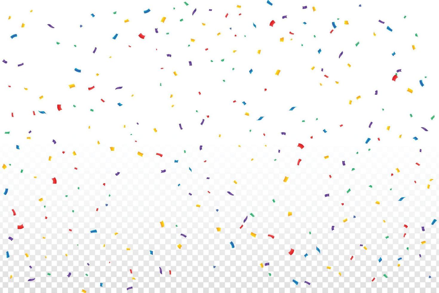 Colorful confetti falling isolated on transparent background. Anniversary and birthday celebration. Shiny tinsel and confetti falling. Festival elements. Confetti vector for carnival background.