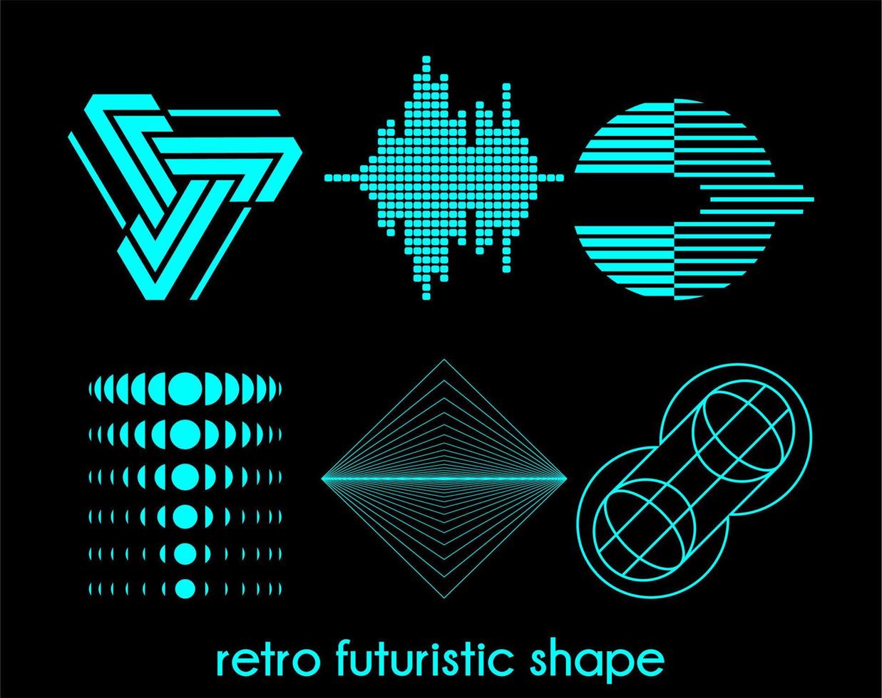 diseño vectorial simple forma futurista retro vector