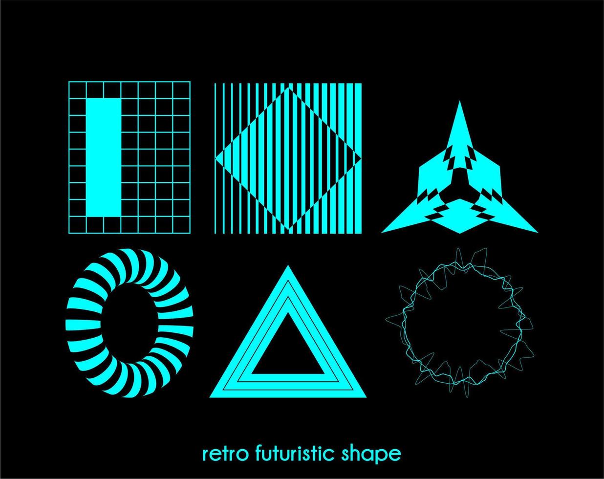 diseño vectorial simple forma futurista retro vector