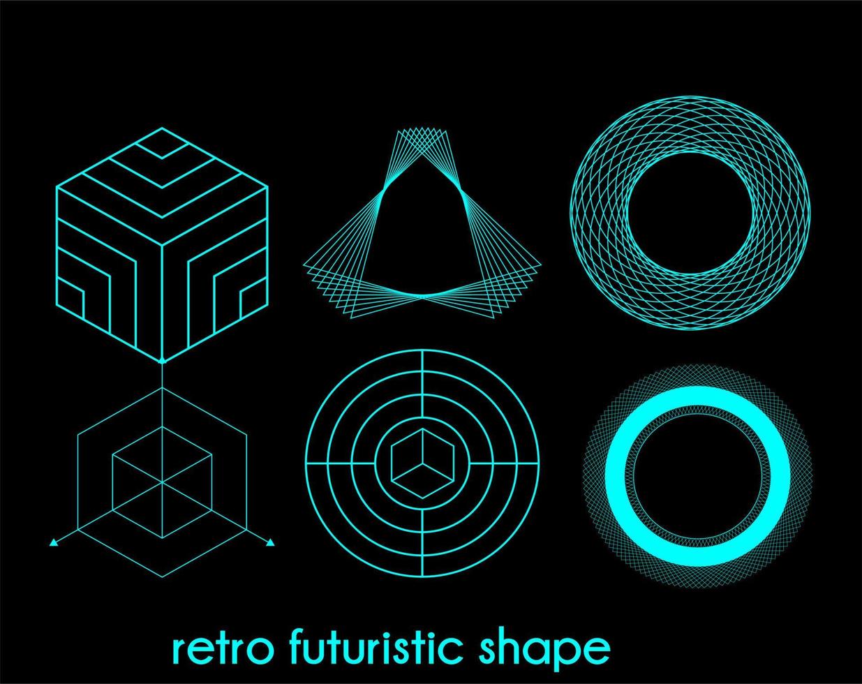 diseño vectorial simple forma futurista retro vector